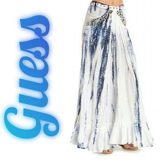 NEW! Guess boho tie dye maxi shirt sz. XS - Picture 1 of 16